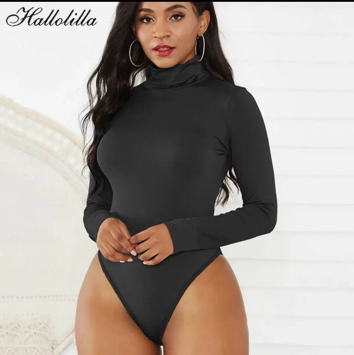 Autumn Sexy Bodysuit Women Black Body Suit Bodycon Romper Women Long Sleeve