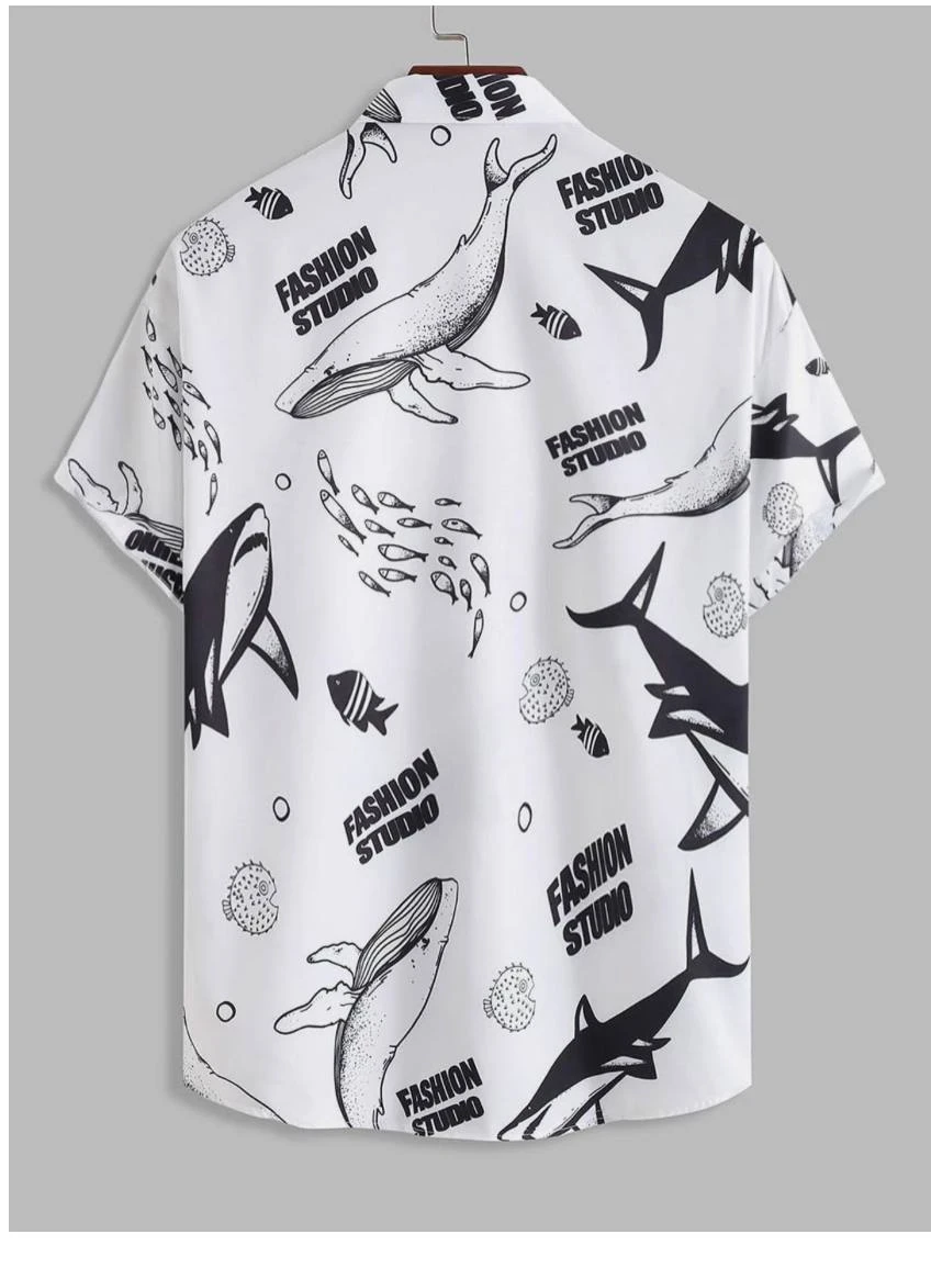 ZAFUL Women’s shark fish marine life print beach shirt