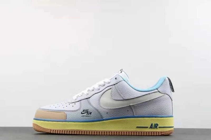 Nike Air Force 1 Premium Blue Pot Cookies Yellow Brown Shoes