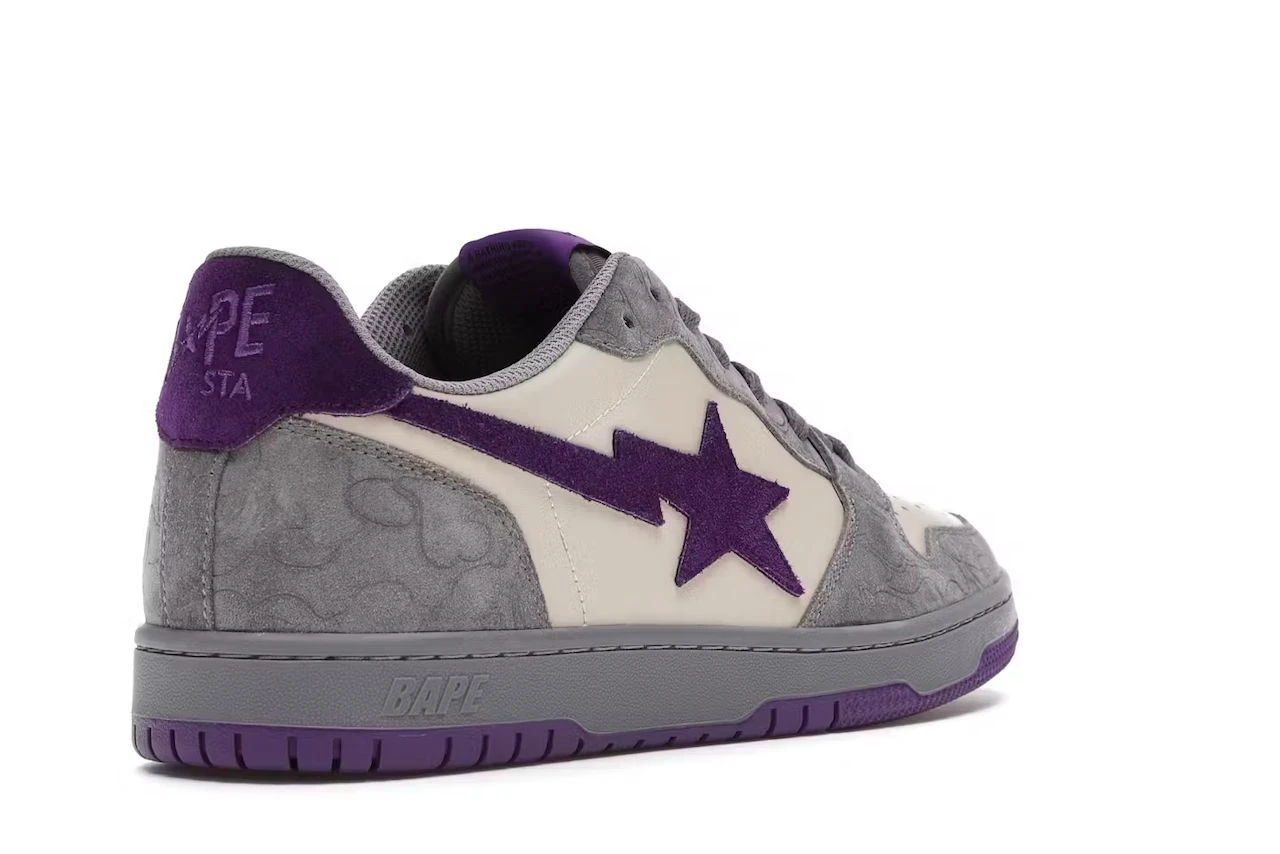 A Bathing Ape Court Sta Mist Grey Royal Purple