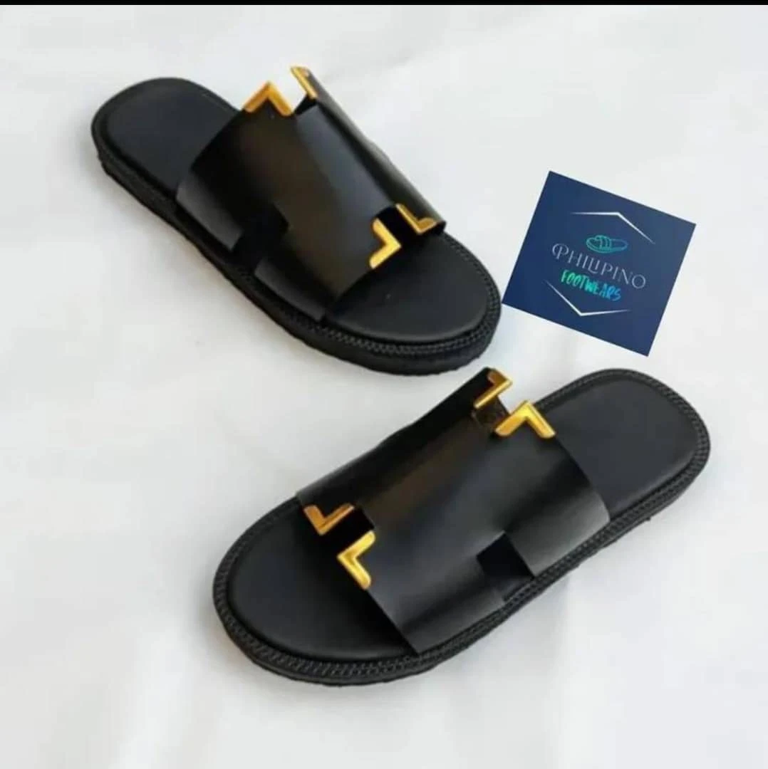 Men Black Slippers