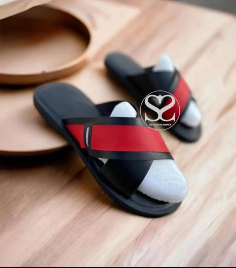 Red layered Men Slippers