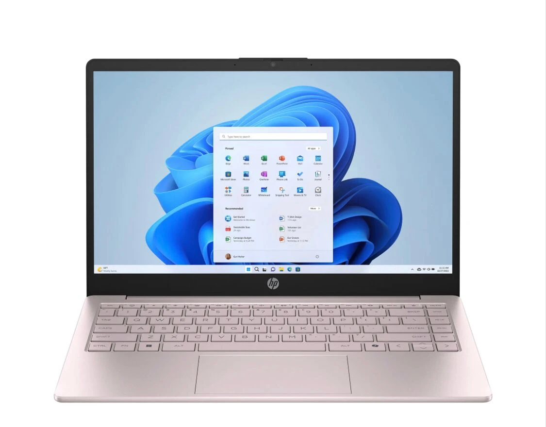 HP 14" Laptop – Intel N150, 4GB RAM, 128GB UFS, Windows 11 – Tranquil Pink